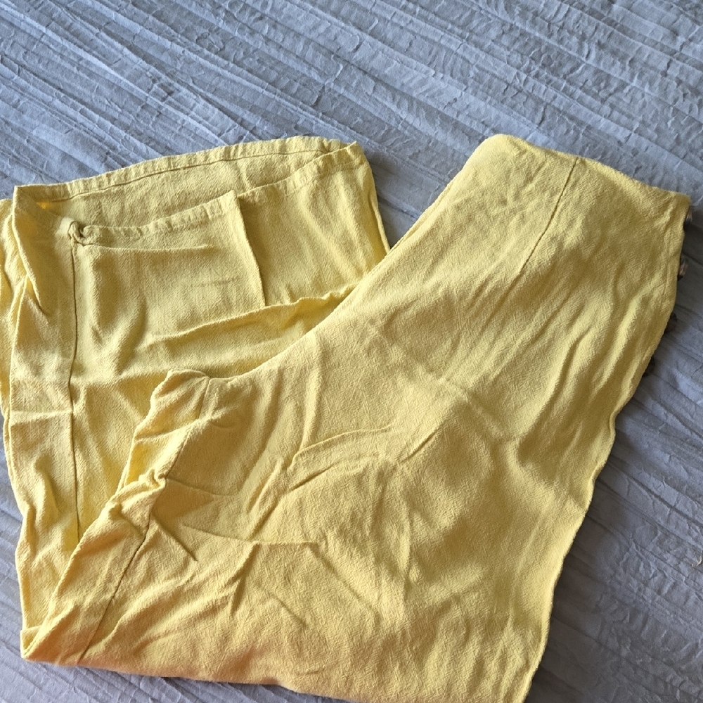 Sienna Sky Yellow Casual Pants Relaxed Fit